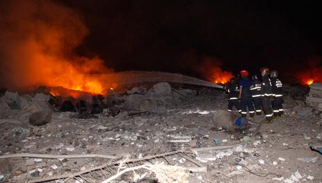 四川省德陽市鞭炮廠爆炸 德陽消防出動27輛消防車104救援人員趕赴現場
